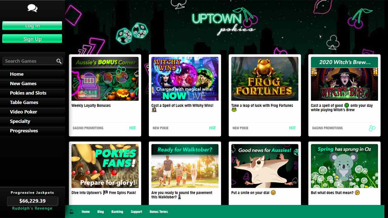 Uptown Pokies Casino Screen